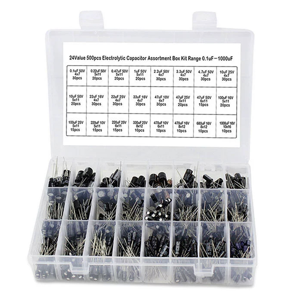 Capacitor Kit Assortment - 500 Stuks Elektrolytische Condensator Assortiment Kit
