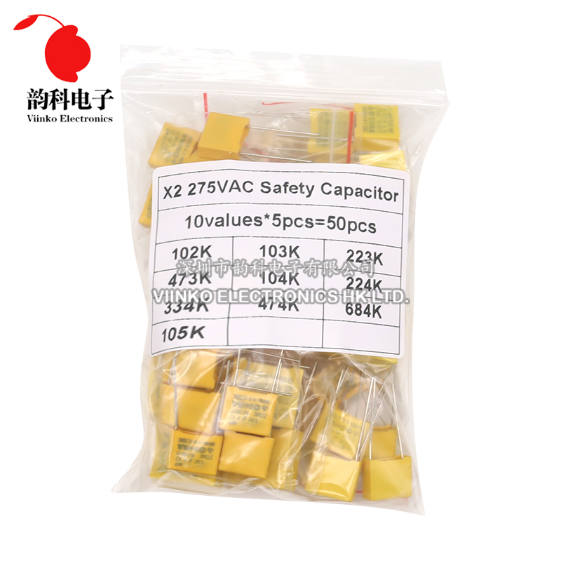 Capacitor Kit Assortment - 50 Stuks Polypropyleen Film X2 Veiligheid