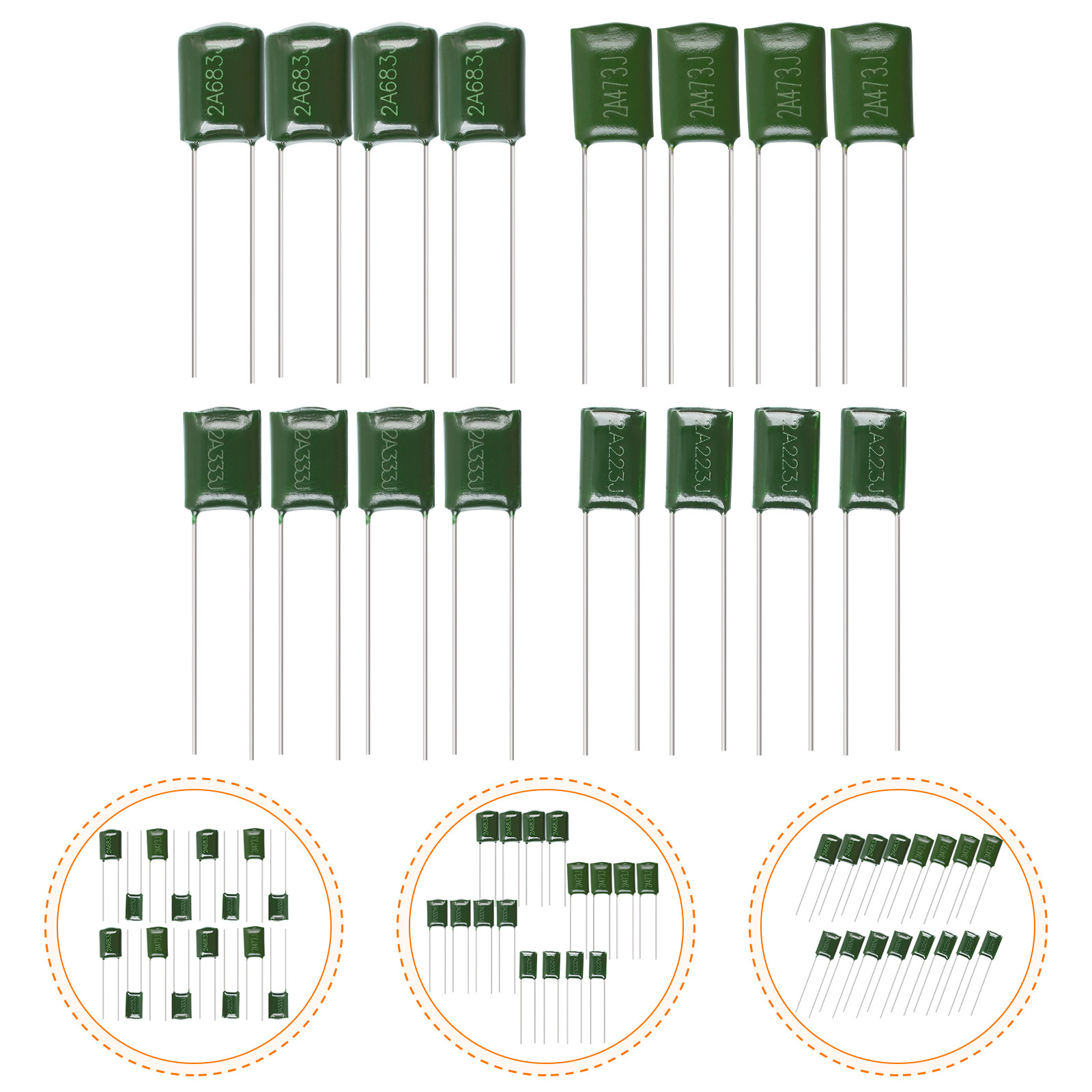 Capacitor Kit Assortment - Condensatorset Gitaarcondensatoren Assortiment Bas Accessoires Toon