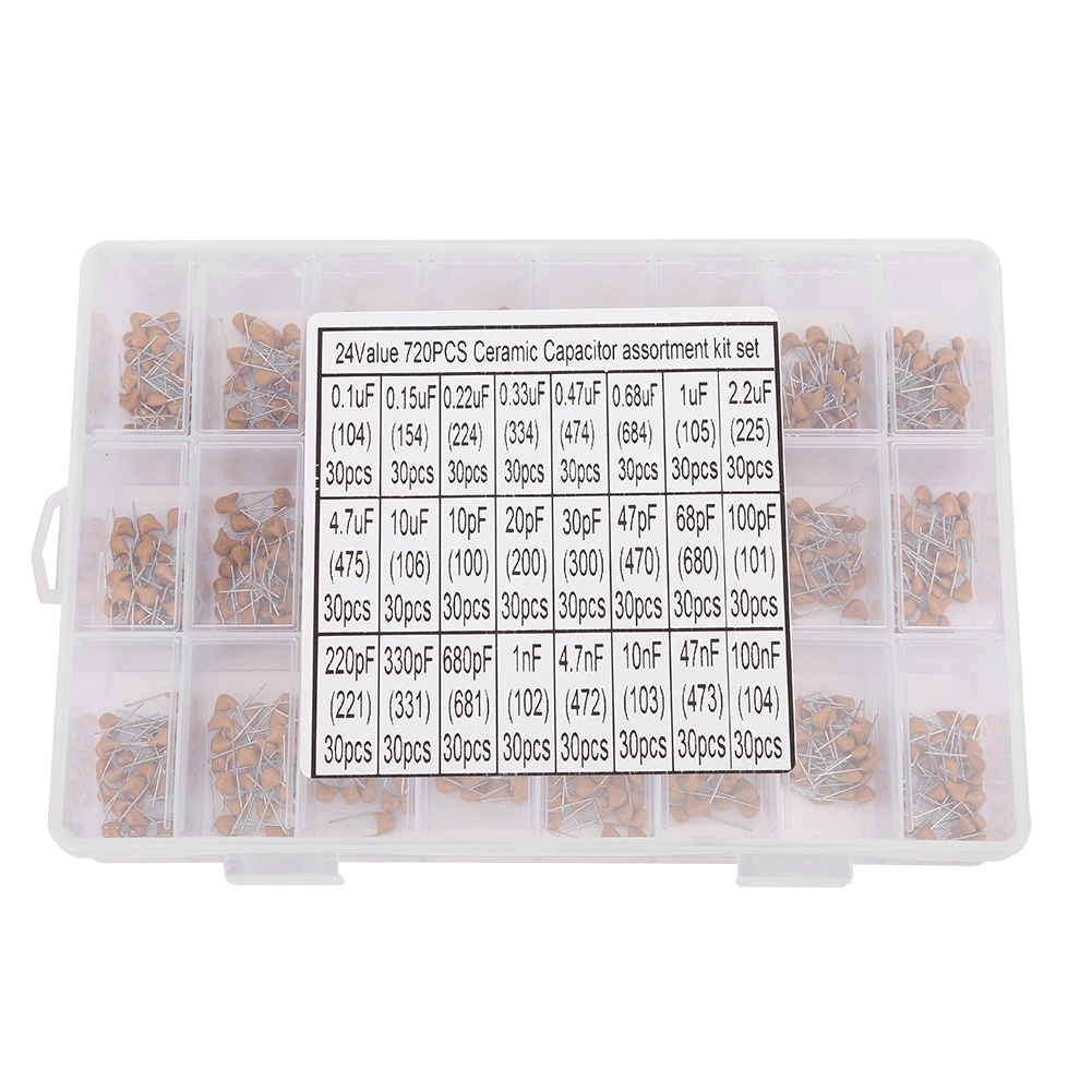 Capacitor Kit Assortment - 720 stuks 24 soorten keramische condensatoren