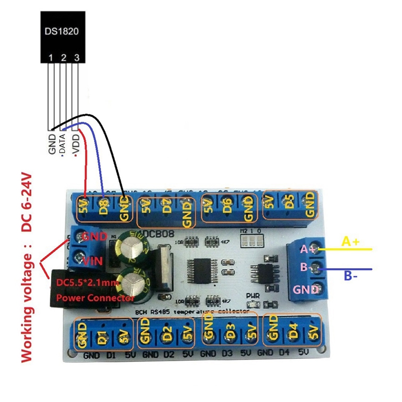 Eletechsup 8ch Ds18b20 Rs485 M - Ds18B20 Temperature Sensor recensie en prijs