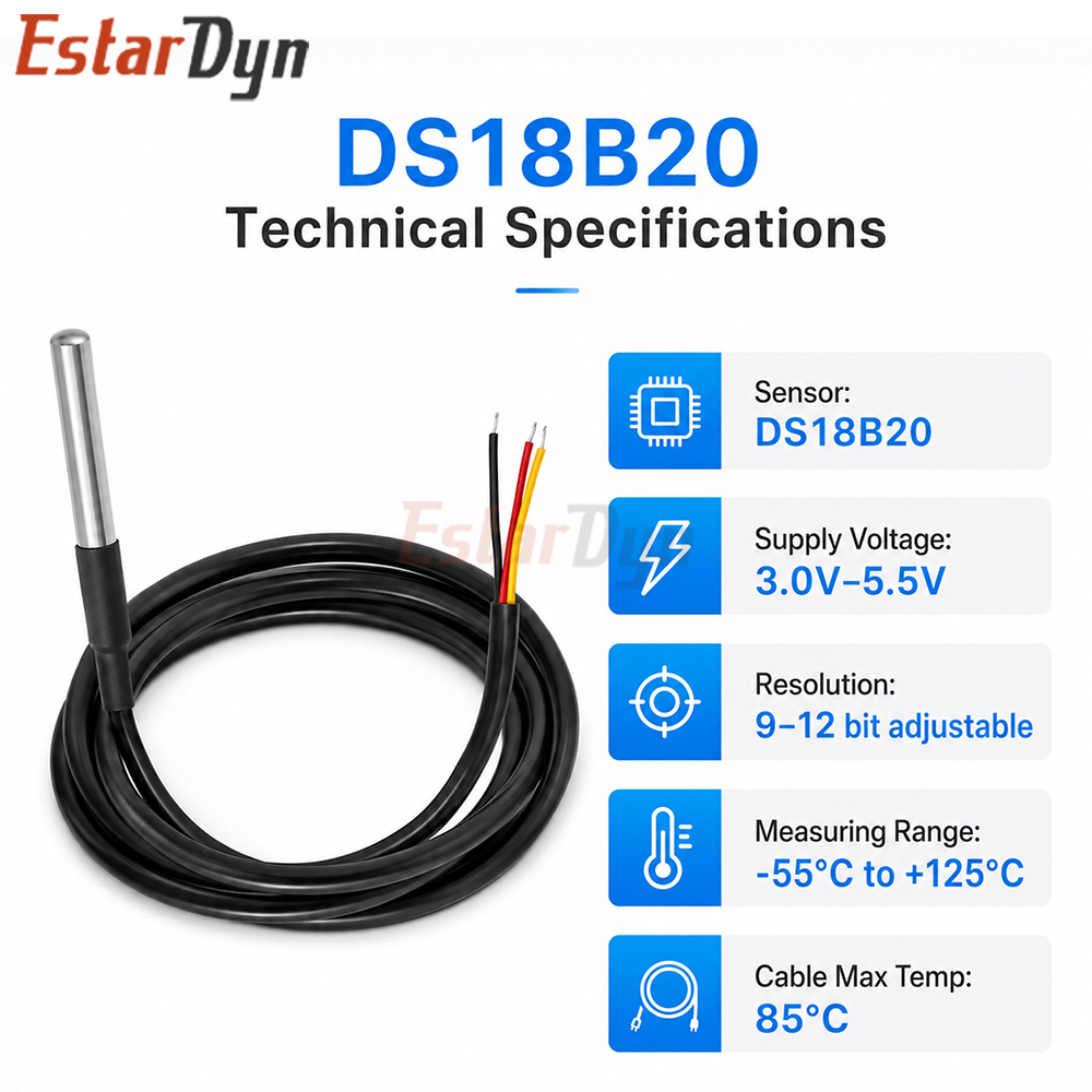 Estardyn DS18B20 Waterdichte D - Ds18B20 Temperature Sensor recensie en prijs
