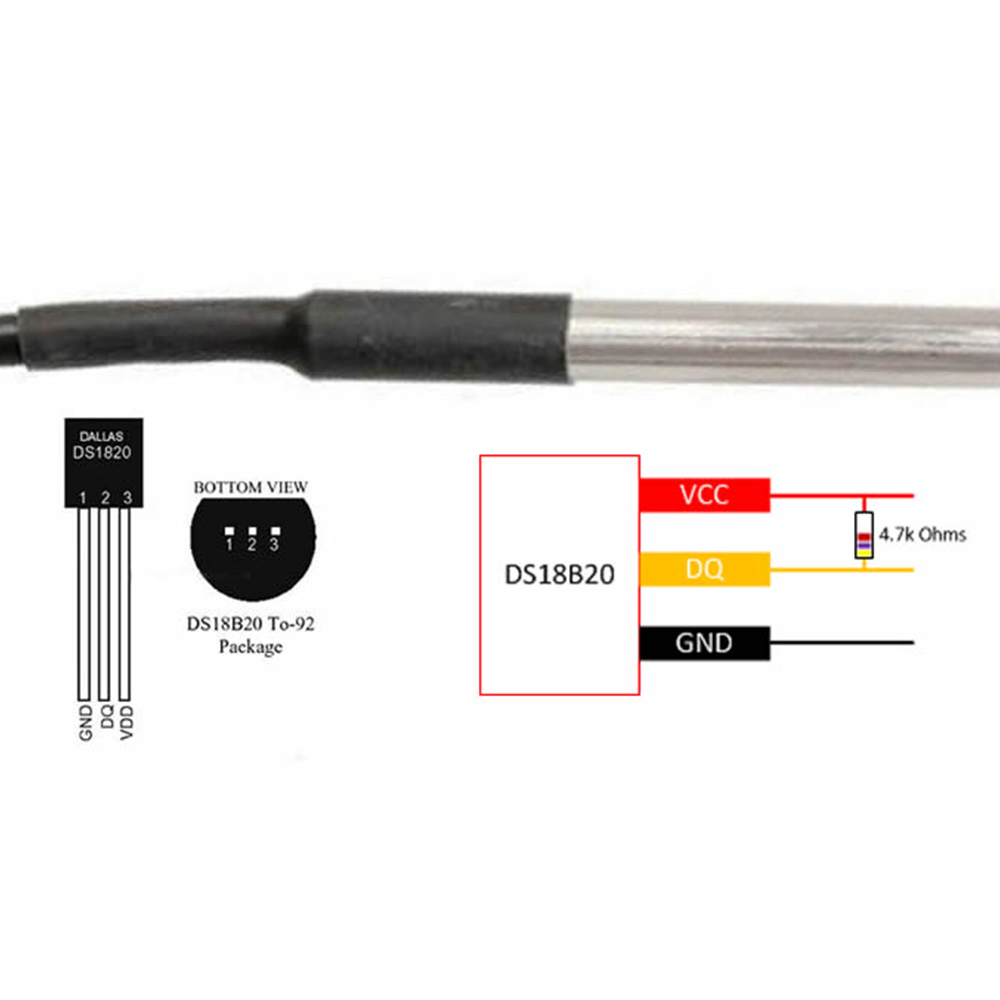 1PCS Waterdichte DS18B20 draad - Ds18B20 Temperature Sensor recensie en prijs
