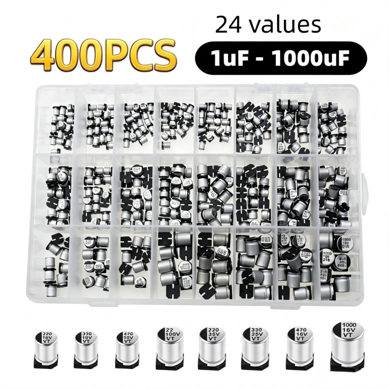 400PCS 24 Waarden SMD Aluminiu - Capacitor Kit Assortment recensie en prijs