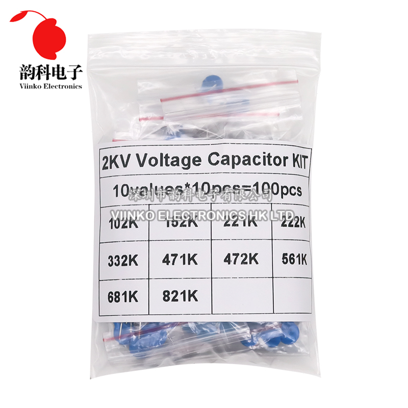 100 Stuks 2kv Hoogspanning Ker - Capacitor Kit Assortment recensie en prijs